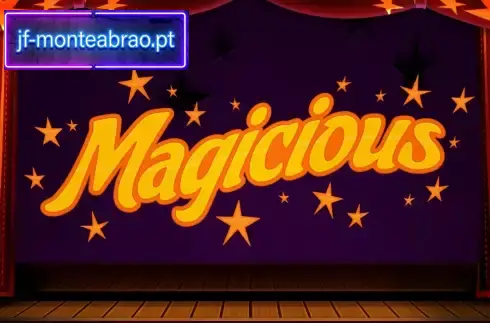 Magicious slot game interface featuring magicians and floating box symbols