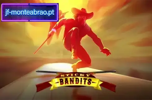 Sticky Bandits slot game screen showing massive wild symbols